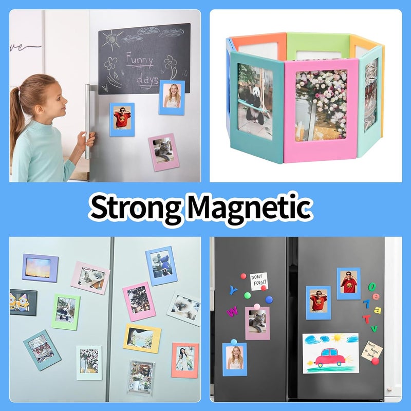 Gloxlite 12Pack Magnetic Picture Frame, Mini Picture Magnets 2.5x3.5 inches Picture Frame for Refrigerator, Small Size Magnetic Photo Frames, Magnetic Photo Frames for Refrigerator, School, Office(Photo Size-3.3 x2.1 inches) - Image 4